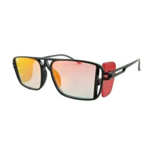 Black Red Mirrored Full Rimmed Rectangle Assorted 82193 Sunglass – SMSG30