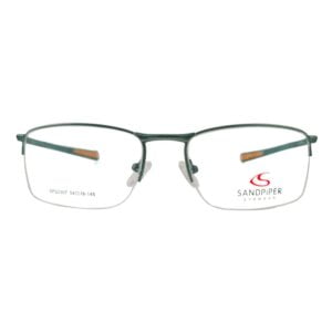 Matte Silver Grey Semi Rimmed Rectangle Sandpiper SP22307 C6 Eyeglass – SMEG18